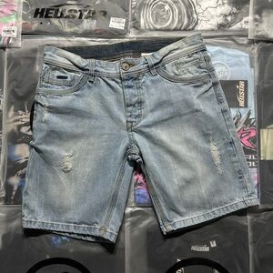 Dari Light Wash Distressed Denim Shorts